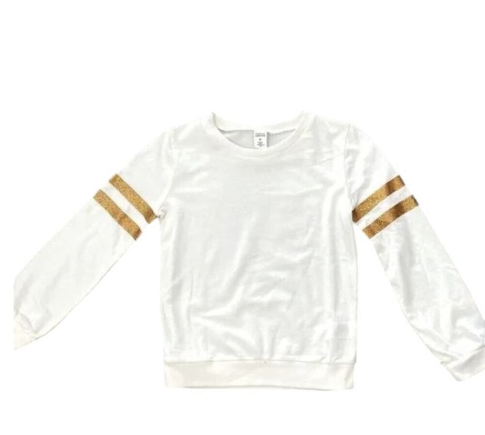Harper Canyon Girl's r Ivory Gold Glitter Top Size 4 NWT